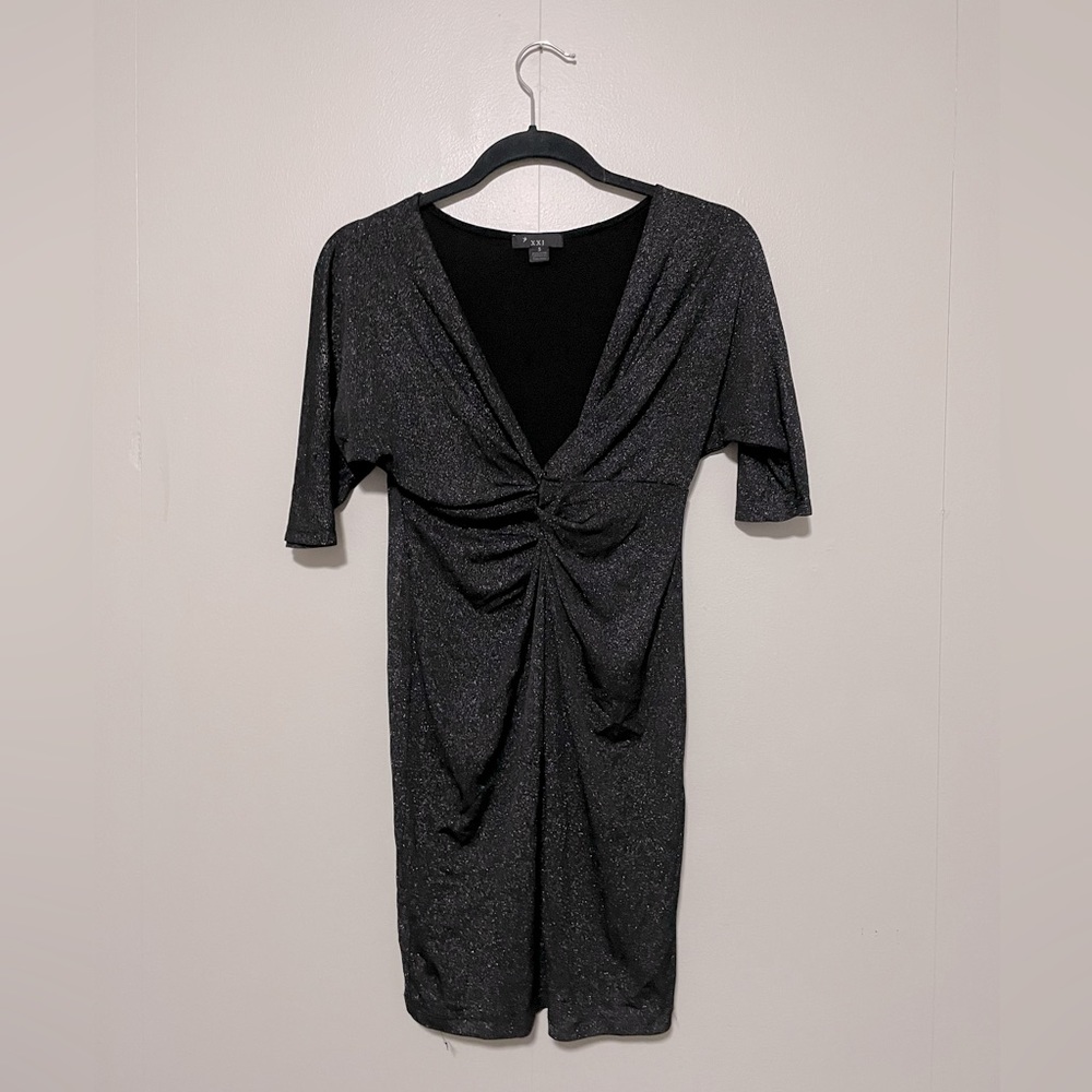 XXI size small stretchy sparkling black dress